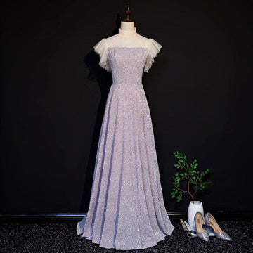 A Line Sequin Long Prom Dresses HZ1023